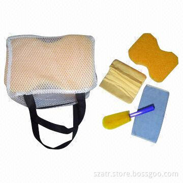 Car Care Kit with Cleaning Towel, Sponge and Brush
